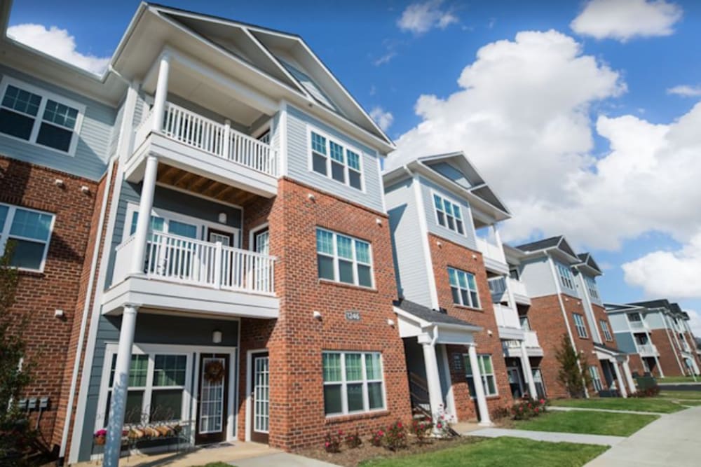 Entrance of a community apartments at Waterford Terrace in Rock Hill, South Carolina