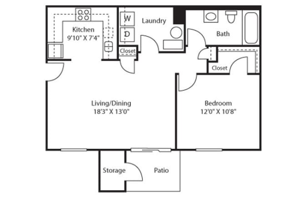 View 1 Bedroom Floor Plans at Gold Mountain Village Apartments | Apartments in Central City, Colorado