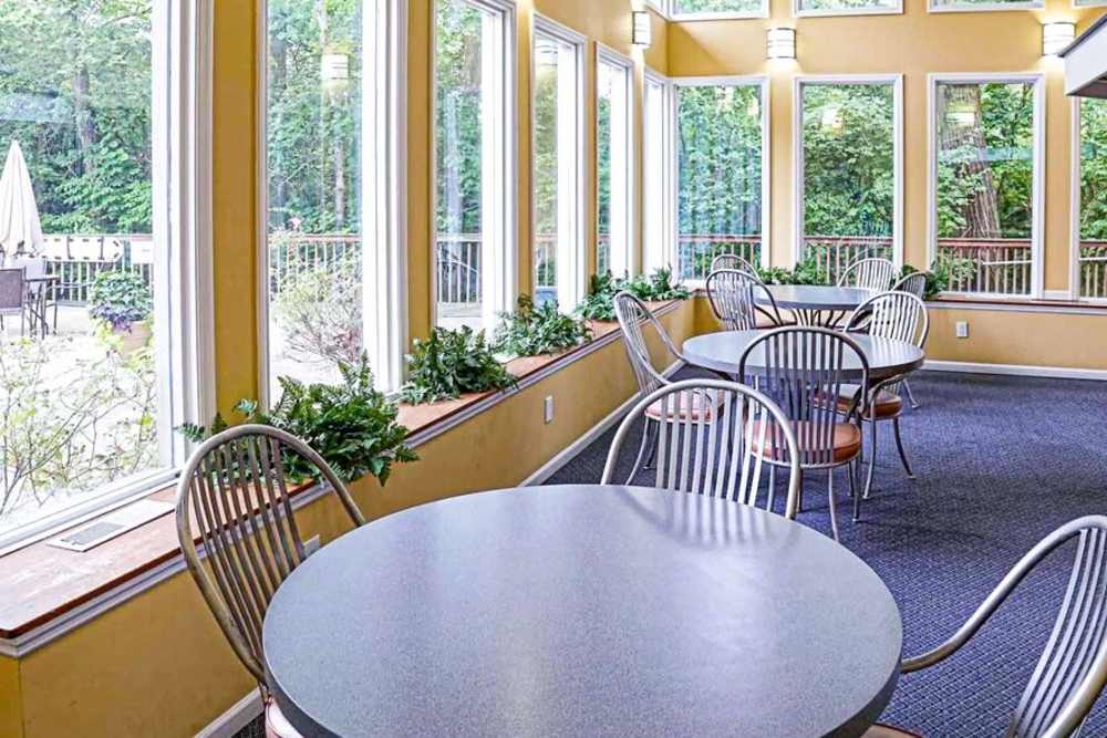 Community dining area at Carriage Court in Cincinnati, Ohio
