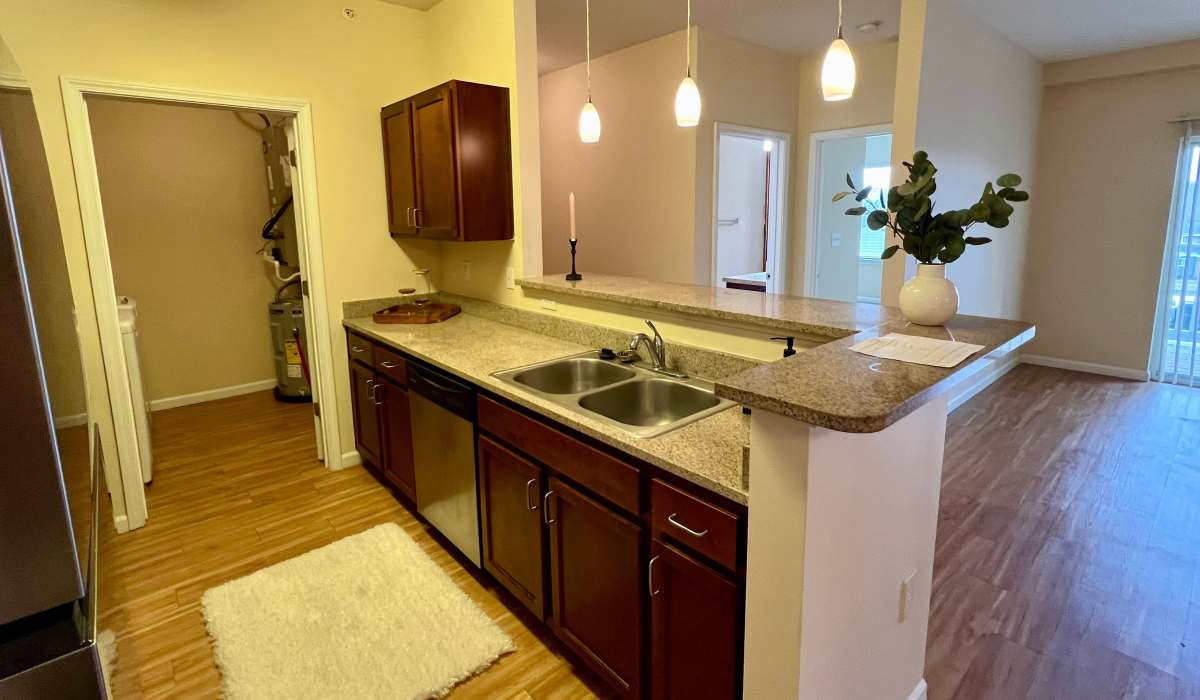 Bright kitchen at The Enclave Apartments in Columbus. IN