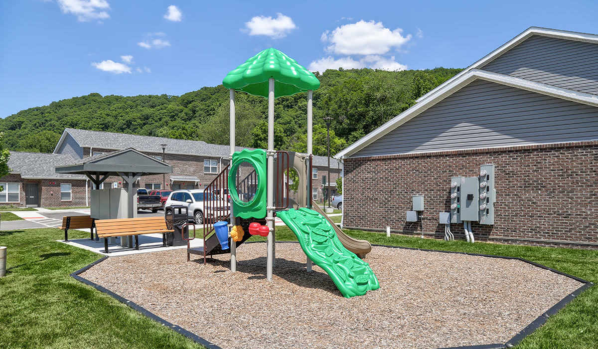 Community playground at Emerald Gardens in Branchland, West Virginia
