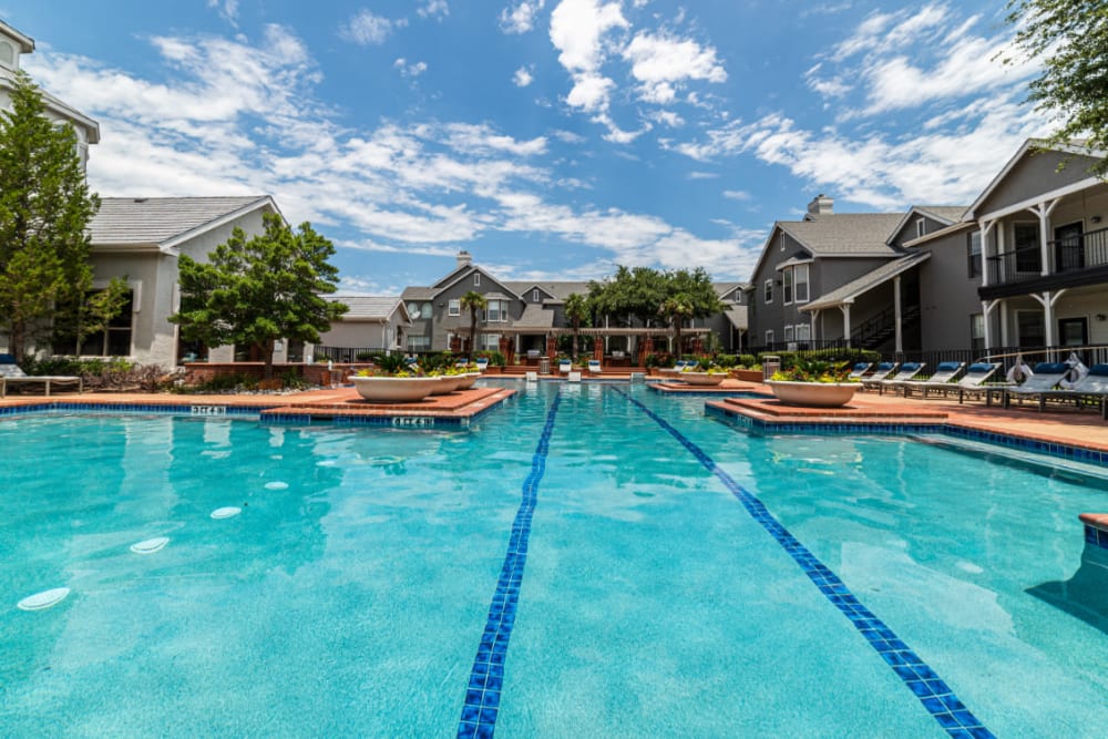 Olympic size swimming pool at Marquis at Lantana in Flower Mound, Texas