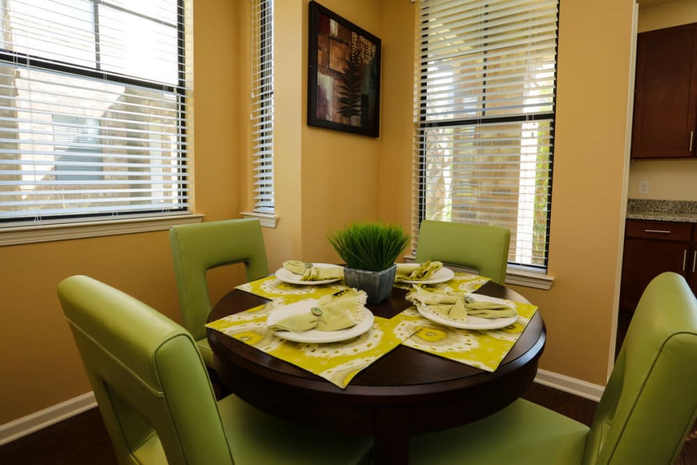 Dining nook in a model home at The Hawthorne in Jacksonville, Florida