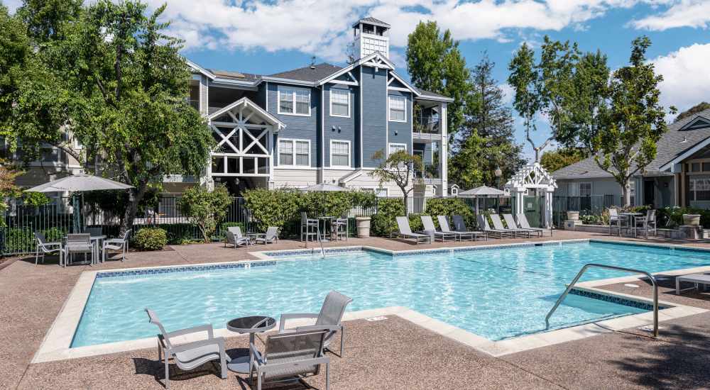 Swimming pool at Nantucket Apartments in Santa Clara, California