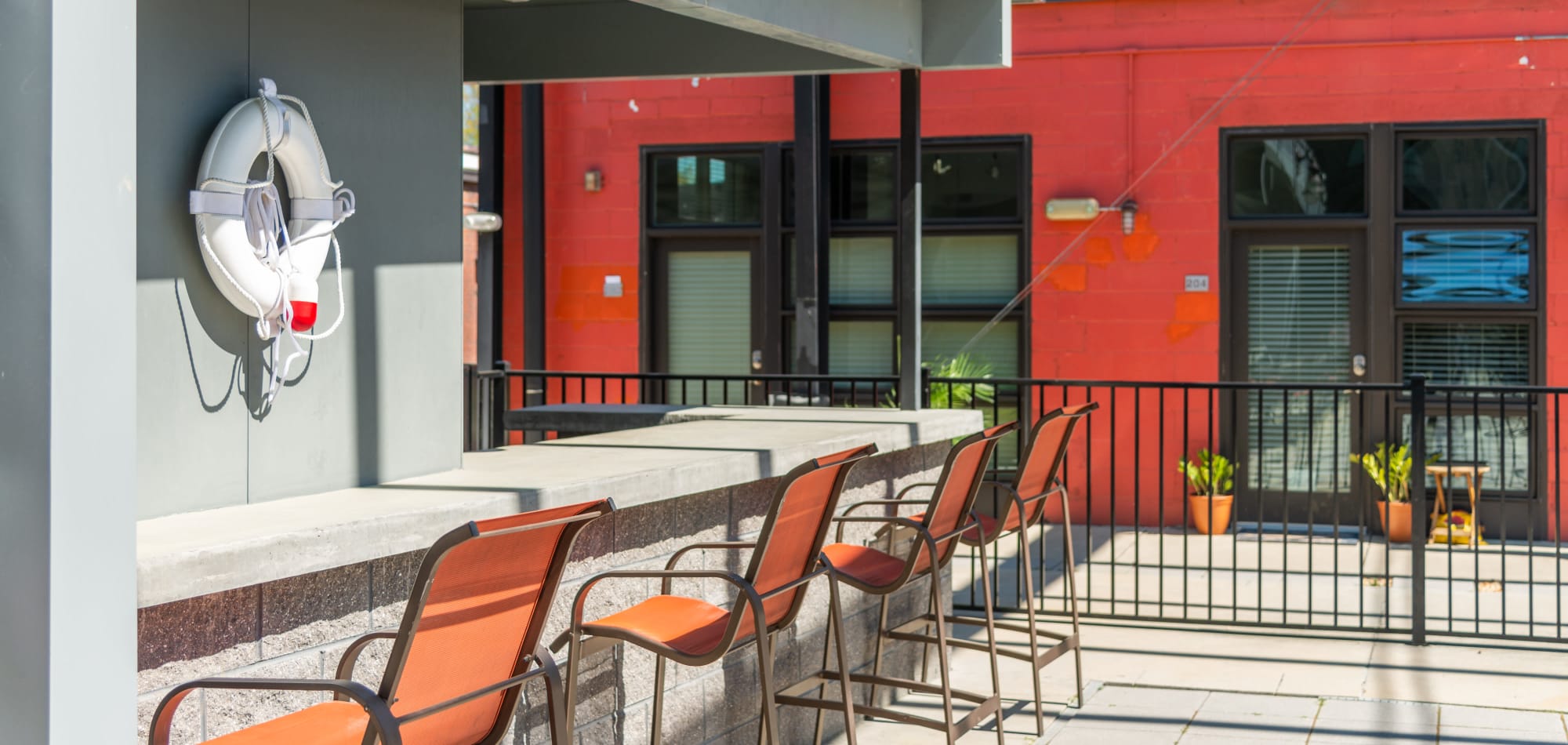 Resident patio at Scott's Edge, Richmond, Virginia