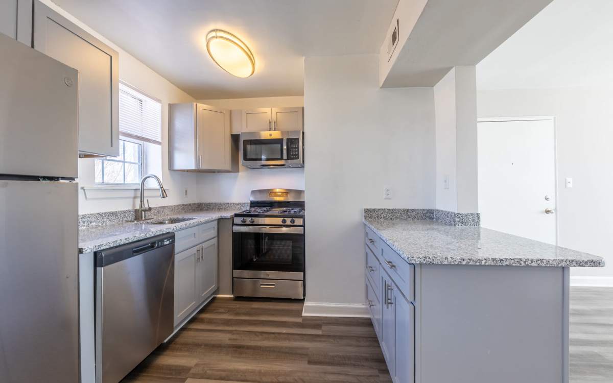 Model kitchen at Parkwood Manor in Norfolk, Virginia