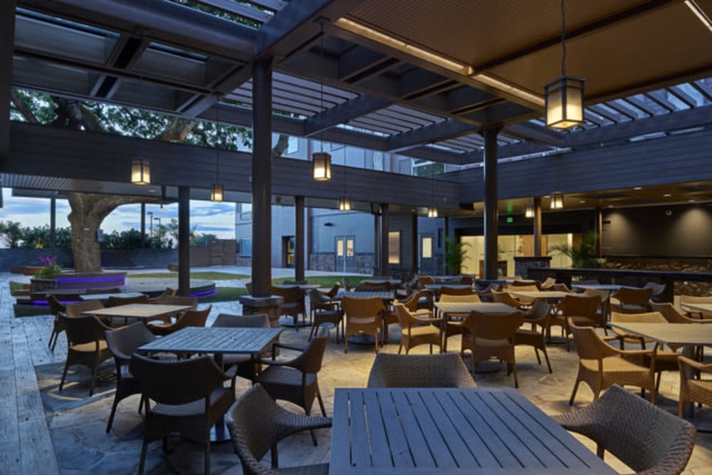 Beautiful community eating area at Hale O Meleana in Honolulu, Hawaii