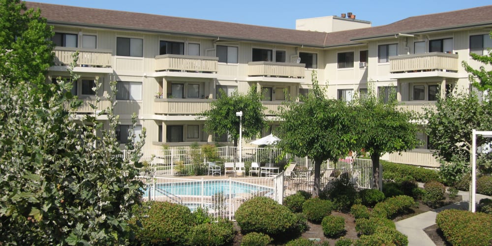 Street view of Summerhill Terrace Apartments in San Leandro, California