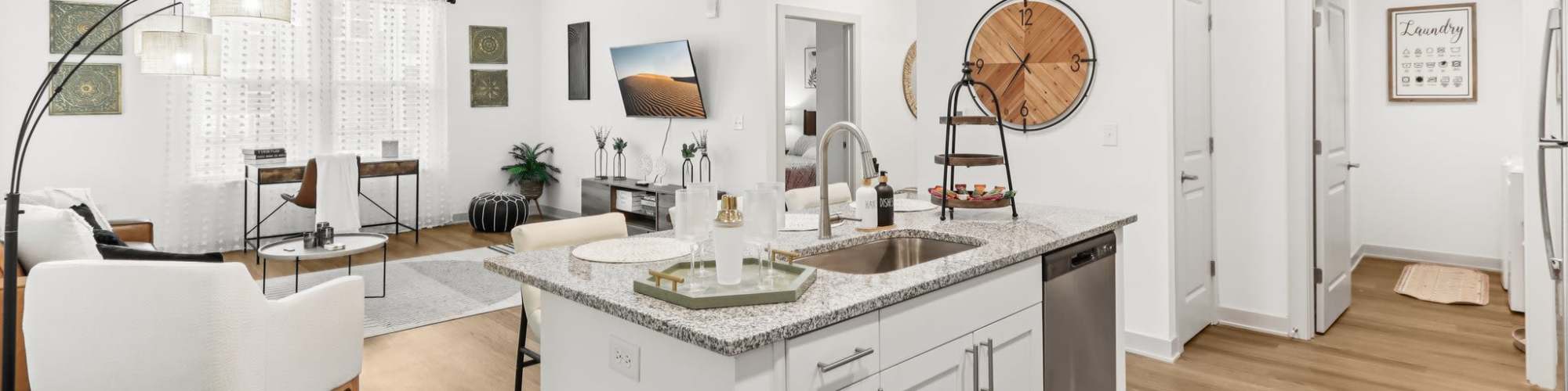 Living room and kitchen