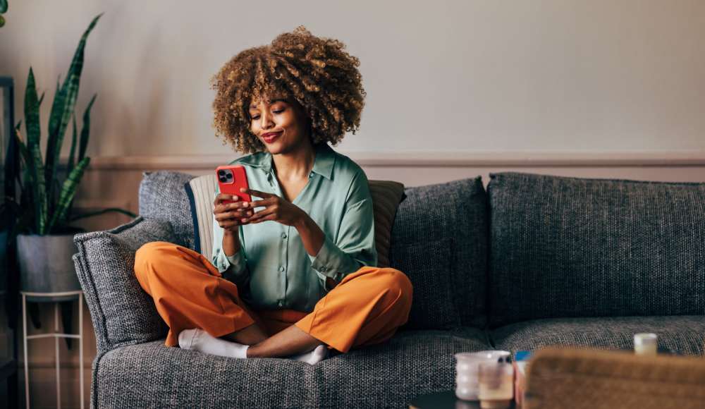 Resident drinking coffee in their home at Columbia, Maryland