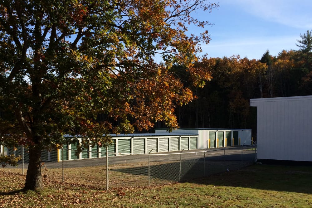 Clean exterior self storage units at Safe Storage in Parsonsfield, Maine