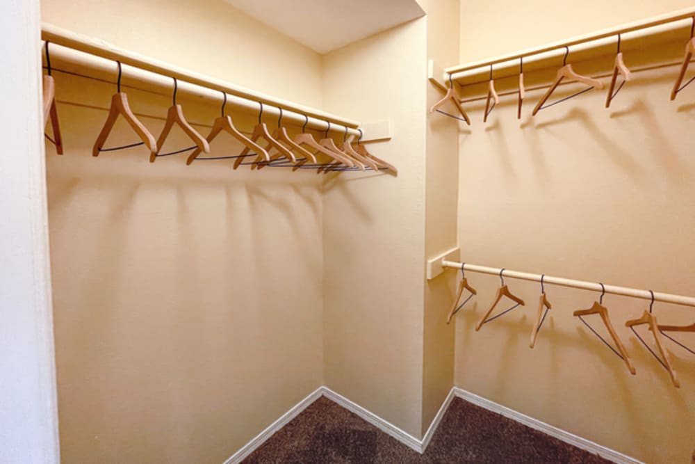 Closet room at Stonehaven Apartments in Hazelwood,Missouri