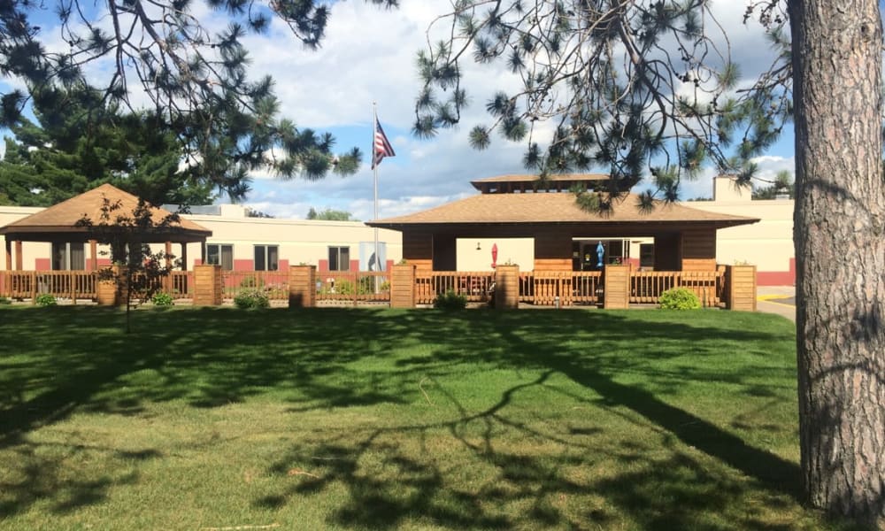 Exterior lawn at Maple Ridge Care Center in Spooner, Wisconsin