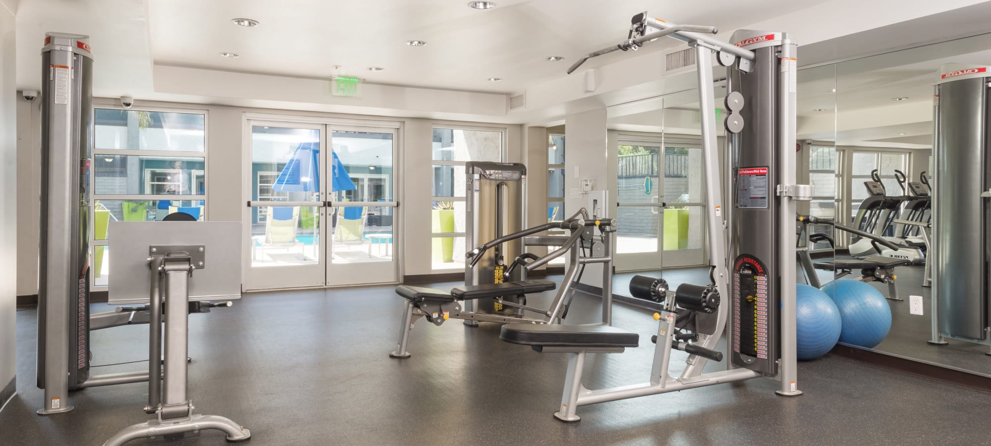 Fitness center at The Howard, Glendale, California