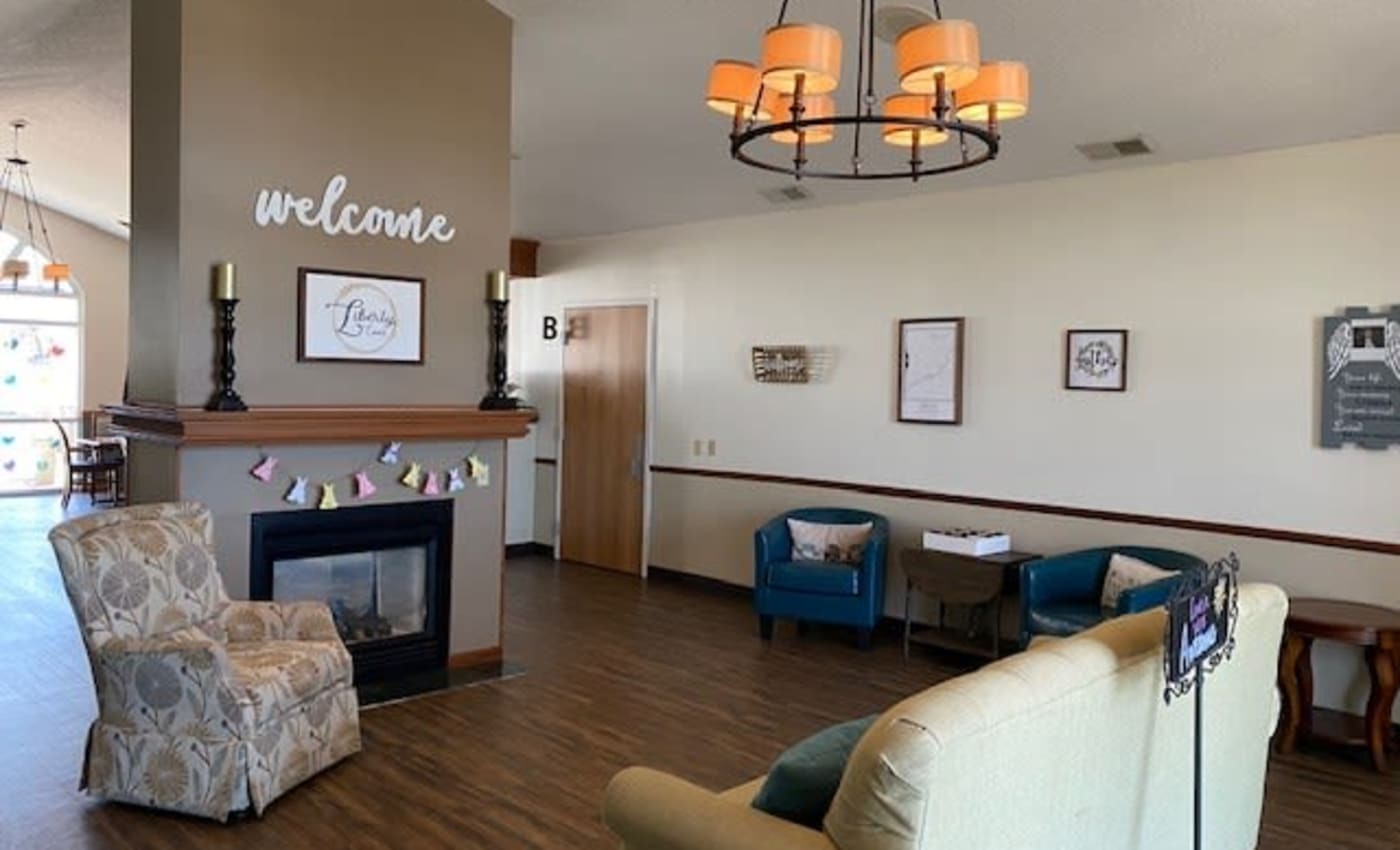 Lounge and relaxation area at Liberty Court Assisted Living & Memory Care in Dixon, Illinois.