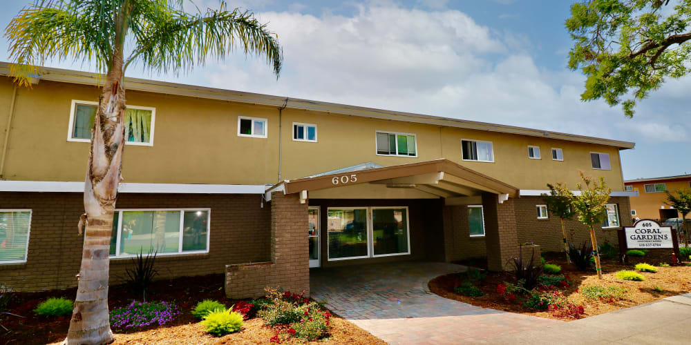 Exterior of Coral Gardens Apartments in Hayward, California