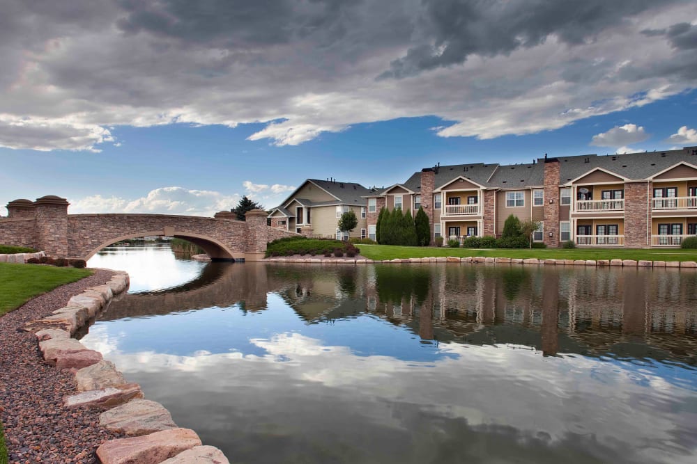 The bridge at Gateway Park Apartments in Denver, Colorado