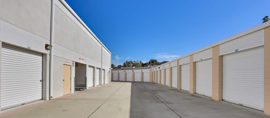 Rows of indoor storage units at A-1 Self Storage in Lake Forest, California