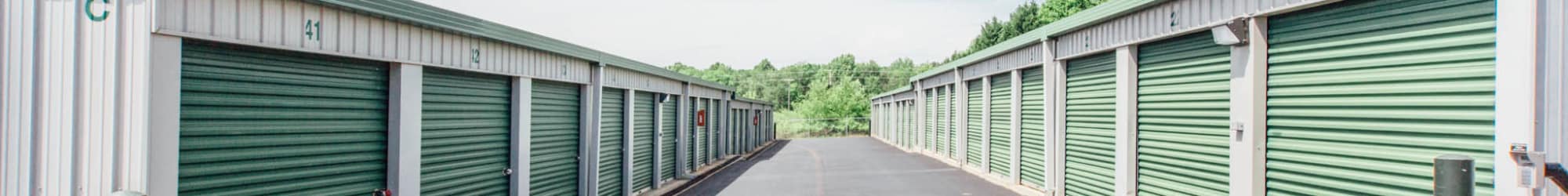 Row of units at Concord Self Storage