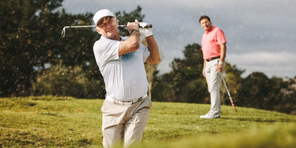 Residents out golfing near The Springs at Lake Oswego in Lake Oswego, Oregon