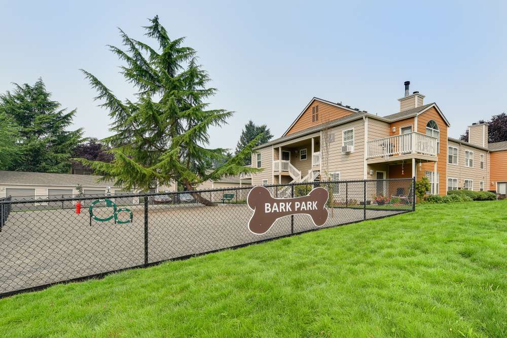 Community dog park at Carriage Park Apartments in Vancouver. WA