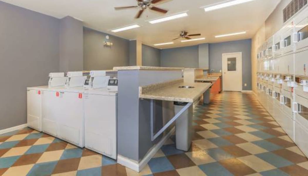 Onsite laundry facility for residents at Verde Apartments in Tucson, Arizona