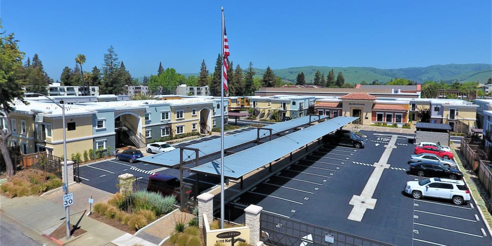 Parking lot outside of Ramblewood Apartments in Fremont, California