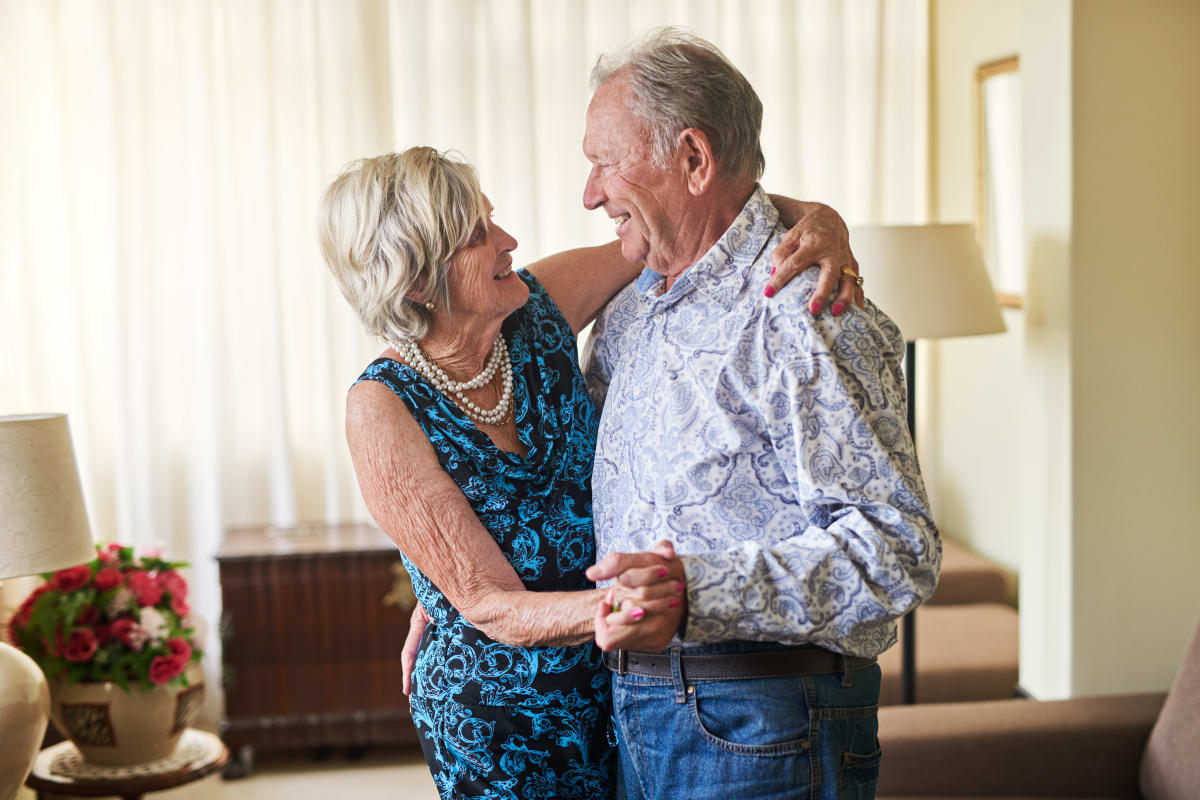 Residents dancing at Crystal Terrace of Klamath Falls in Klamath Falls, Oregon