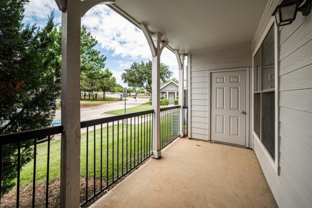 Private patio at Marquis at Lantana in Flower Mound, Texas