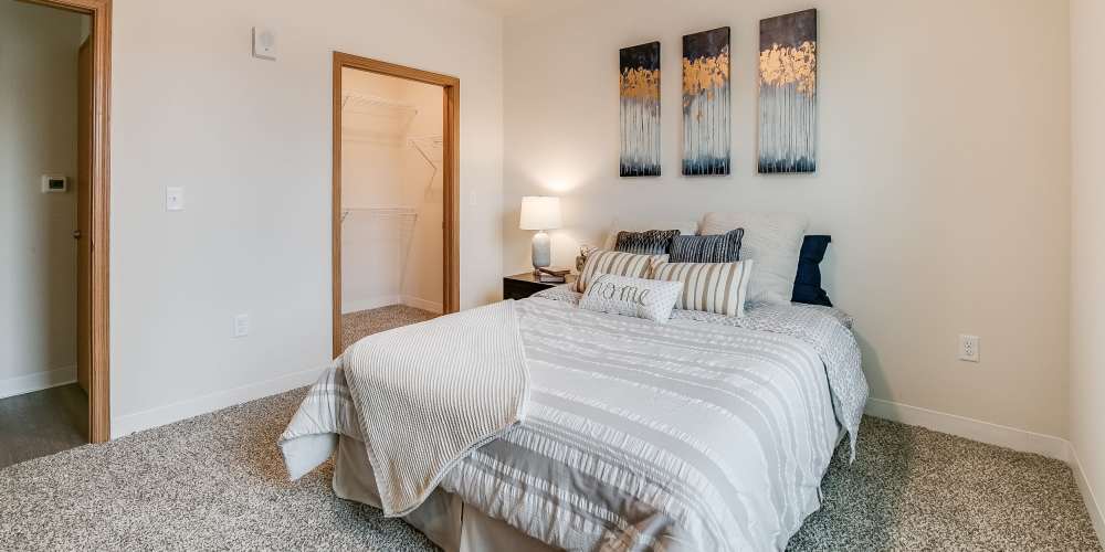 View of bedroom at Eva Manor in Pleasant Prairie, Wisconsin
