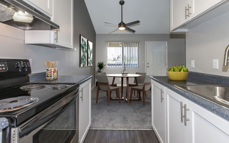 Stainless steel appliances in the fully equipped kitchens at Avery Park Apartments in Fairfield,