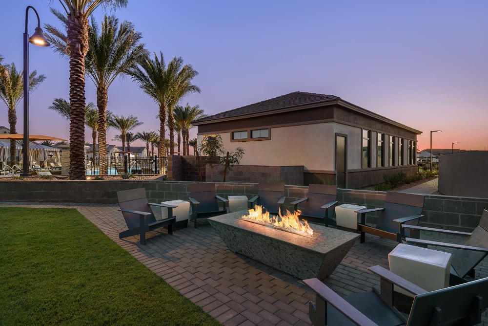 Outdoor fire pit at Tavalo Queen Creek in Queen Creek, Arizona