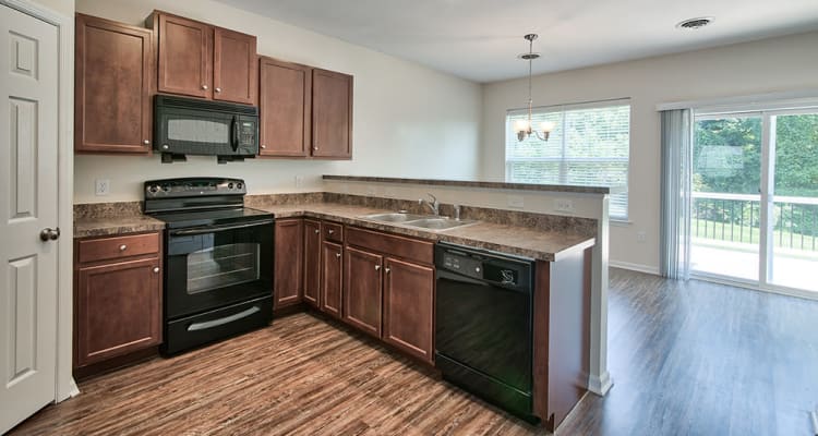 Naturally well-lit kitchen at apartments in Harrisburg, Pennsylvania