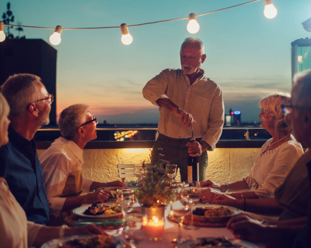 Senior Residents enjoying a dinner at The Vista in Esquimalt, British Columbia.