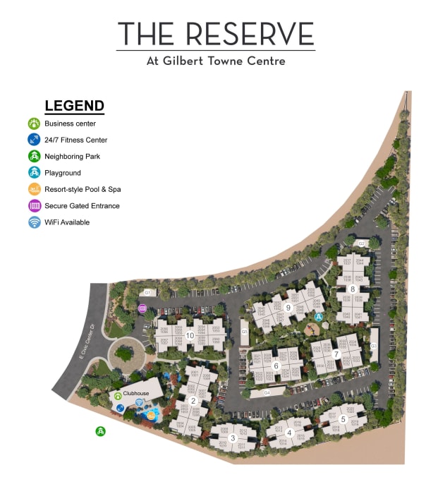 The Reserve at Gilbert Towne Centre site plan