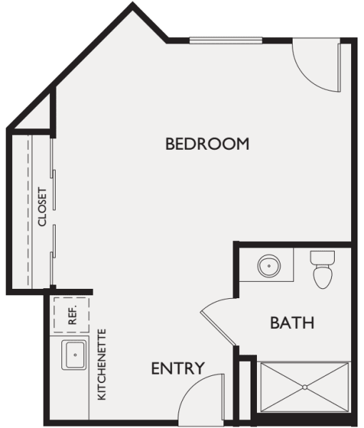 Assisted Living Studio at The Commons at Elk Grove in Elk Grove, California