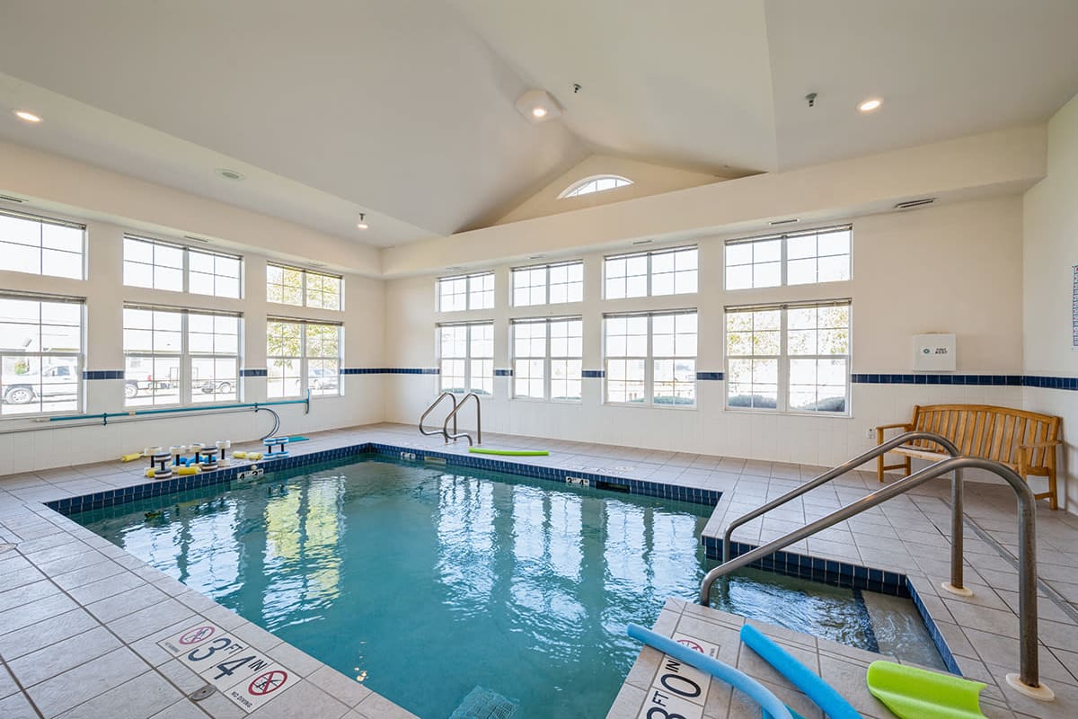 Sparkling pool  at Trustwell Living at Eagle Pointe Place in Dubuque, Iowa