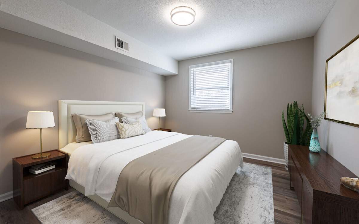 Model bedroom at Lofts At Glenhaven in Winston Salem, North Carolina