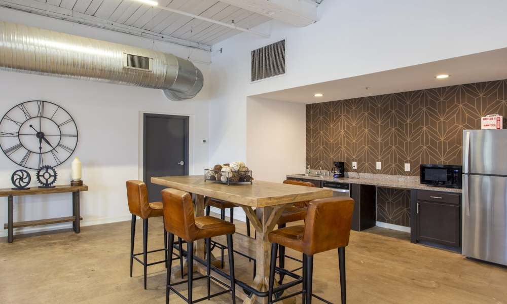 Community kitchen at Lofts at Inman Mills in Inman, South Carolina