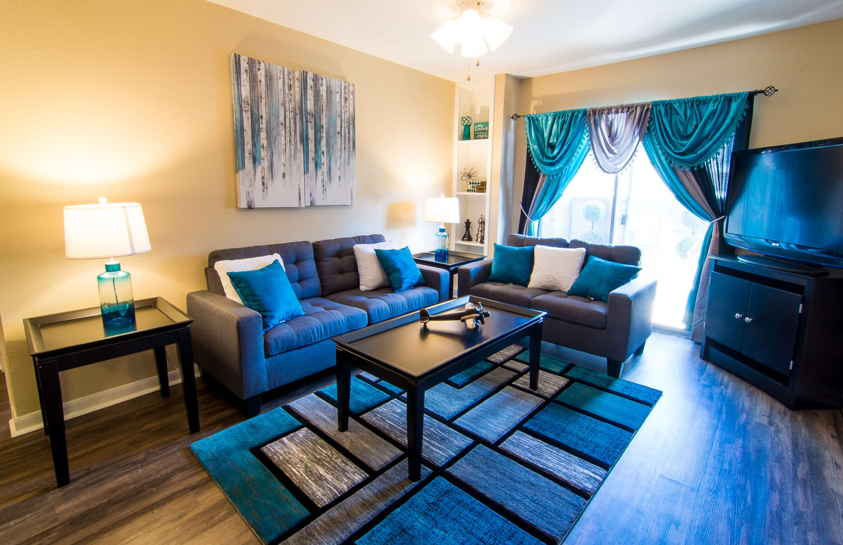 Living room at Parkside Apartments