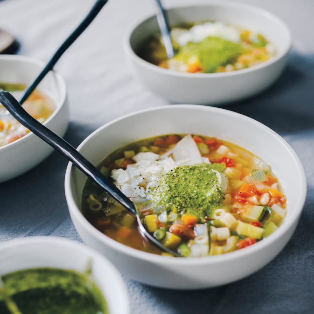 Soup served in a bowl at Anthology Senior Living in Chicago, Illinois