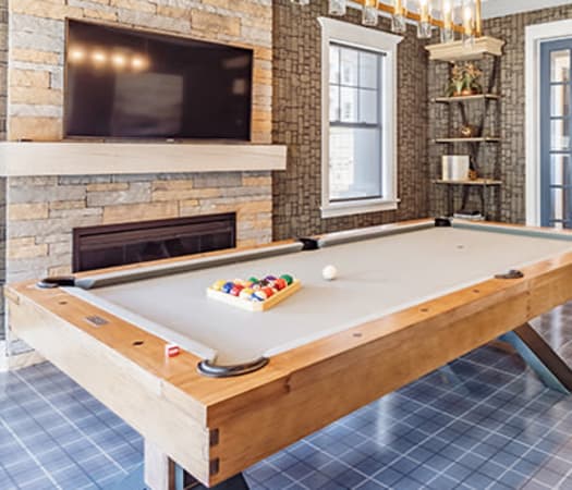 Billiards table at Winding Creek Apartments in Webster, New York