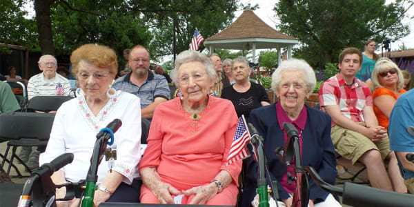Residents out and about at Cardinal Village in Sewell, New Jersey