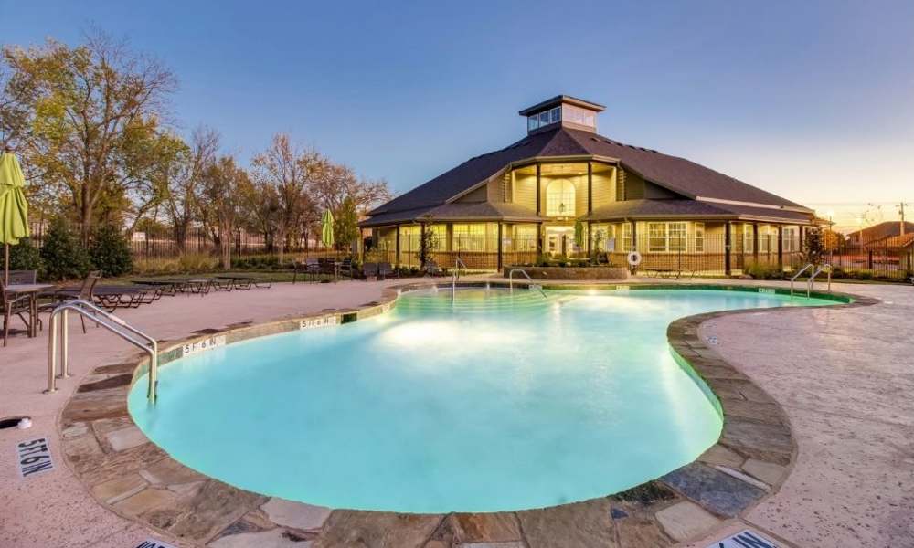 Pool area at District 119 in Oklahoma City, Oklahoma