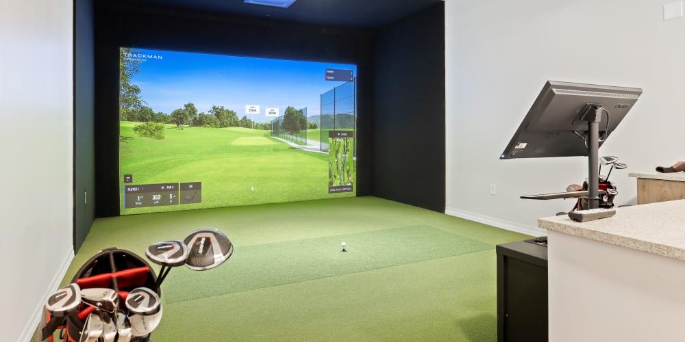 Golf simulator at Anthology of Mayfield Heights in Mayfield Heights, Ohio