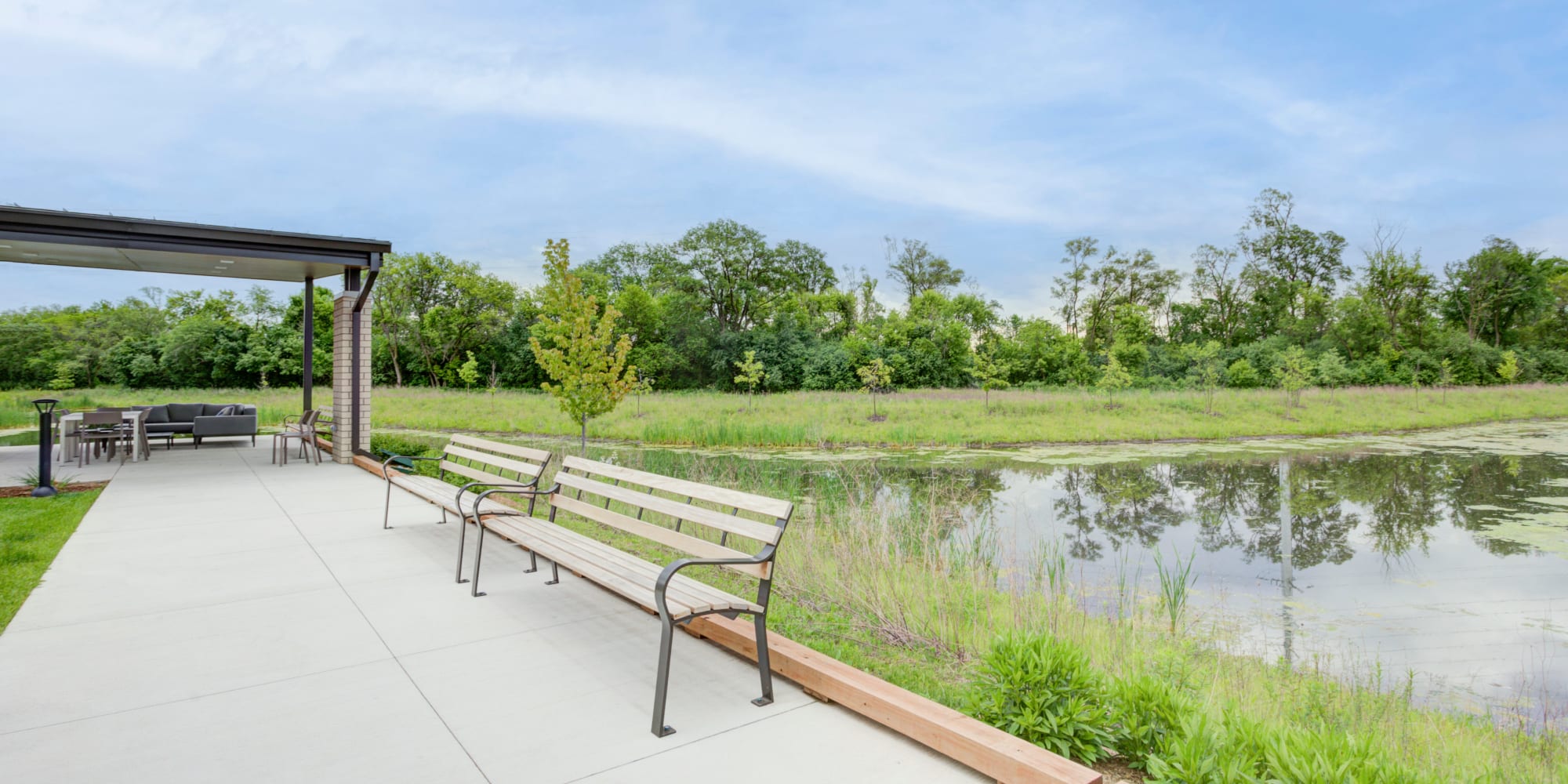 Open clubhouse at Everton Flats in Warrenville, Illinois