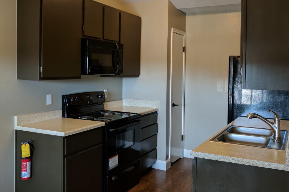 second view of the model kitchen at Bent Tree Apartments in San Angelo, Texas