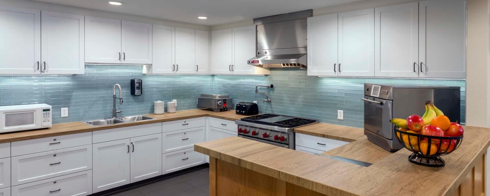 Kitchen in senior living apartment at The Springs at Clackamas Woods in Milwaukie, Oregon