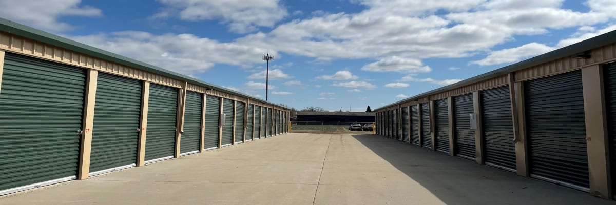 Unit size guide from KO Storage in Vermillion, South Dakota