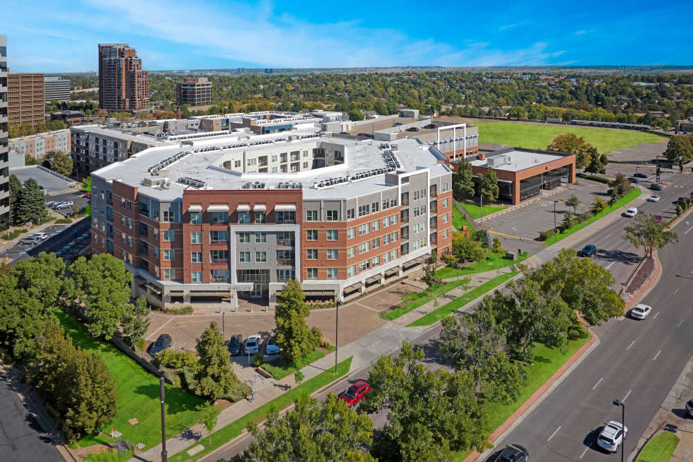 Drone view near Helios in Englewood, Colorado